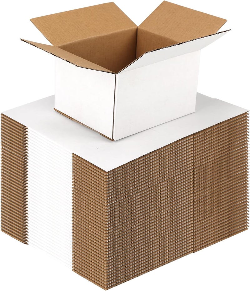SPEPLA Shipping Boxes 5X4X3 Set of 40, White Corrugated Cardboard Box for Mailing Business Packaging - Image 1